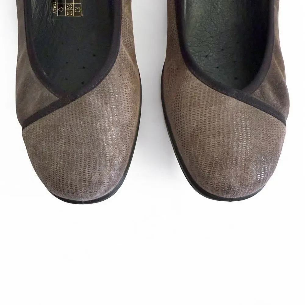 Enval Italian Leather Gray Suede Slip On Wedges - Size 41 | 10